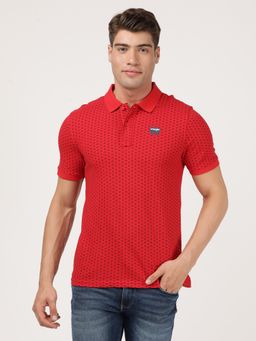 Wrangler - Men Red Regular Polo T-Shirt