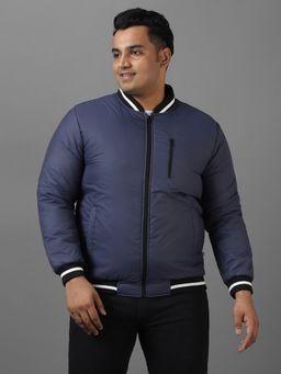 Urbano Plus - Mens Navy Blue Full Sleeve Zippered Puffer Jacket