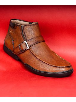 Jaripeo by BUCKAROO - Hasting Vegan Leather Tan Buckle Boots for Men
