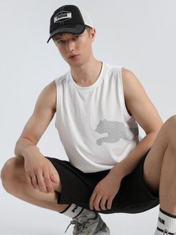 Puma - Train All Day Big Logo Training Mens White Tank Top