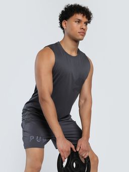 Puma - Train All Day Big Logo Training Mens Grey Tank Top