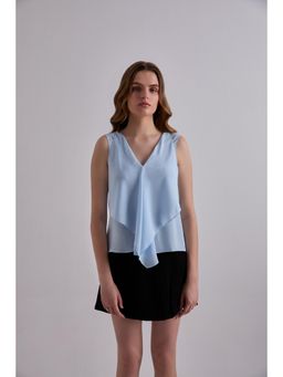 Torsha - Ocean Breeze Georgette Blue Top