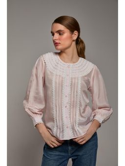 Torsha - Cotton Charm Lace Pink Shirt