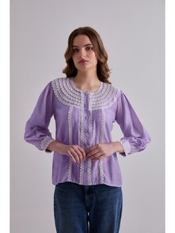 Torsha - Purple Haze Cotton Lace Shirt
