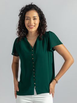 Torsha - Green Solid Shirt