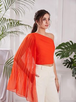Torsha - Stolen Moment Orange Corset Crop Top