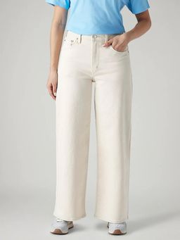 Levi's - Womens Off White Solid Jeans