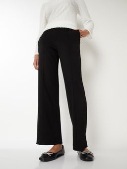 max - Womens Black Textured Trouser