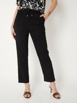 max - Womens Black Solid Trouser