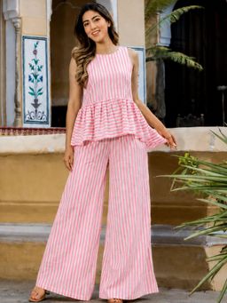 HOUSE OF JAMOTI - Pink Cotton Candy Stripes Co-Ord Set
