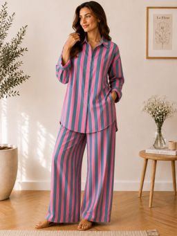 HOUSE OF JAMOTI - Pink Chic Stripes Co-Ord Set
