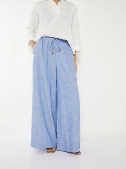 max - Womens Textured Wide Leg Trouser
