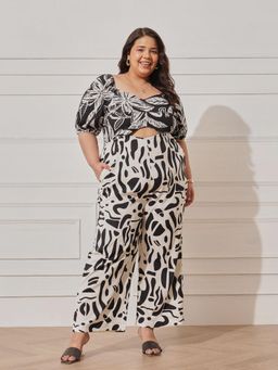 CURVY STREET - Black Printed Jumpsuit