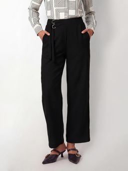 max - Womens Solid Wide Leg Trouser