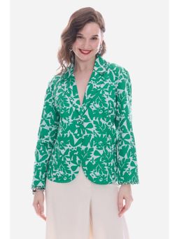 Virgio - Womens Floral Cotton Regular Fit Floral Blazer