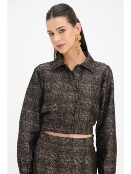Virgio - Women Self Design Viscose Crop Bomber Jacket
