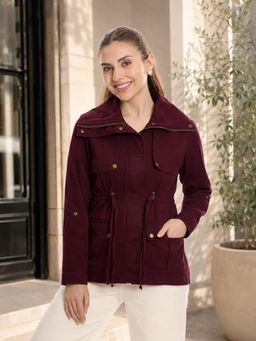 Virgio - Womens Flange Solid Cotton Utility Jacket