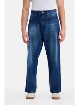 Snitch - Blue Washed Baggy Casual Jeans for Men