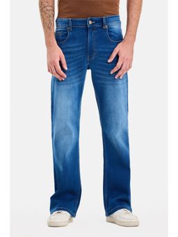 Snitch - Blue Washed Bootcut Casual Jeans for Men