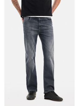 Snitch - Grey Washed Straight Casual Jeans for Men