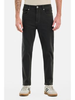 Snitch - Olive Solid Tapered Casual Jeans for Men