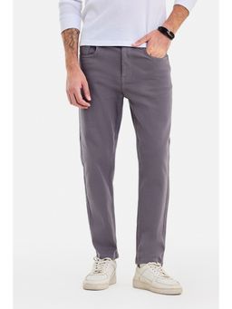 Snitch - Grey Solid Tapered Casual Jeans for Men