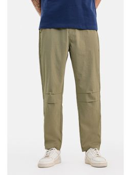 Snitch - Khaki Solid Regular Casual Trouser for Men
