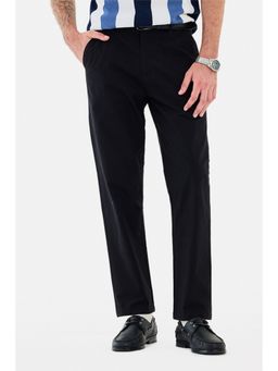 Snitch - Black Washed Regular Casual Trouser for Men