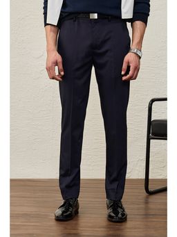 Snitch - LUXE CATCH ME IF YOU CAN Slim Fit Navy Blue Stretch Trousers
