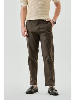 Snitch - Brown Solid Slim Casual Chinos for Men