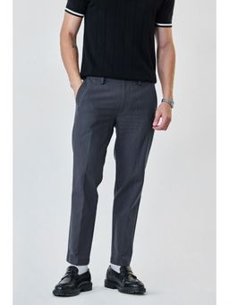 Snitch - Grey Self-design Slim Formal Trouser for Men