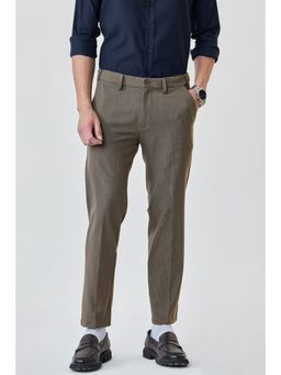 Snitch - Brown Self-design Slim Formal Trouser for Men