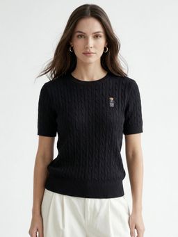 Outzidr - Black Textured Regular Top