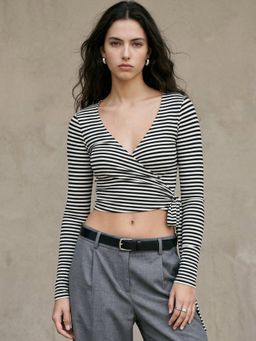 Outzidr - Black Stripes Fitted Top