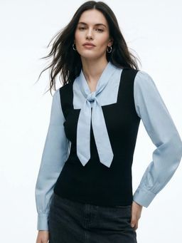 Outzidr - Black Colorblock Regular Top