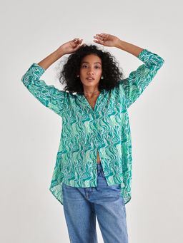 Prakriti Jaipur - Green Maze Shirt