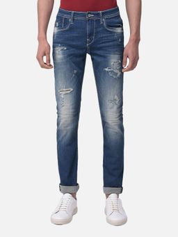 WOODLAND - Blue Patterned Jeans