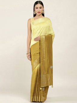 Soch - Embellished Silk Blend Saree with Unstitched Blouse