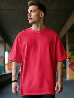Bewakoof - Men's Red Oversized T-shirt