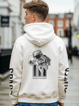 Bewakoof - Men's Gardenia ALF Outer Space Graphic Printed Oversized Hoodies