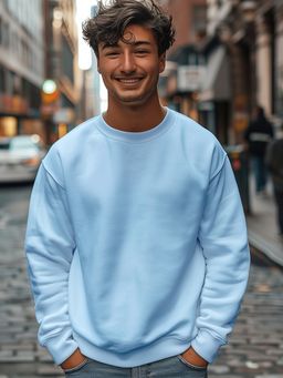 Bewakoof - Heavy Duty 1.0 Men's Blue Oversized Sweatshirt