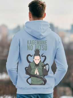 Bewakoof - Men's Blue Shikamaru Graphic Printed Hoodies