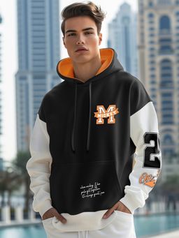 Bewakoof - Heavy Duty 1.0 Disney Men's Black & White Graphic Printed Oversized Hoodies