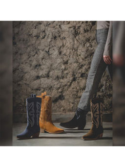 Saint G - Martina Tan Stitched Leather Handcrafted Cowboy Boots