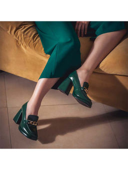 Saint G - Benoite Green Patent Leather Handcrafted Moccasins