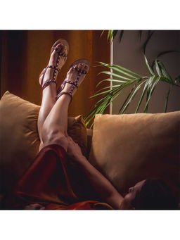 Saint G - Miriam Purple Leather Flat Gladiator