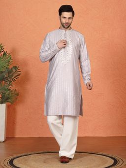 Aham-Vayam - Raas Mirror Embroidered Loose Fit Parallel Kurta with Pant and Dupatta