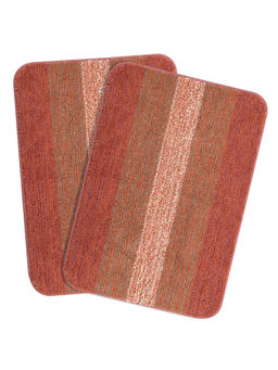 Saral Home - Soft Microfiber Anti-Skid Rust Bath Mats (Pack of 2) (S)