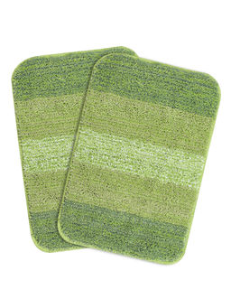 Saral Home - Soft Microfiber Anti-Skid Green Bath Mats (Pack of 2) (S)