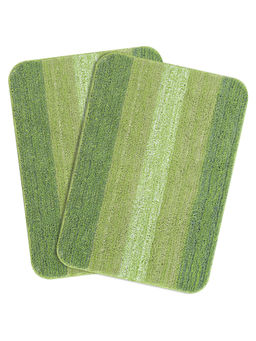 Saral Home - Soft Microfiber Anti-Skid Green Bath Mats (Pack of 2) (S)